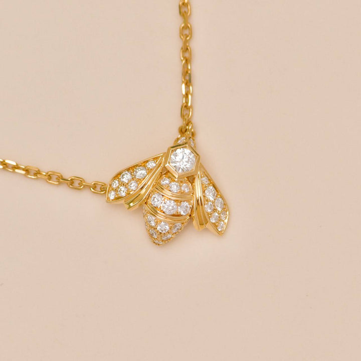 Preowned Authentic Chaumet Bee de Chaumet Diamond Necklace 18K Yellow Gold