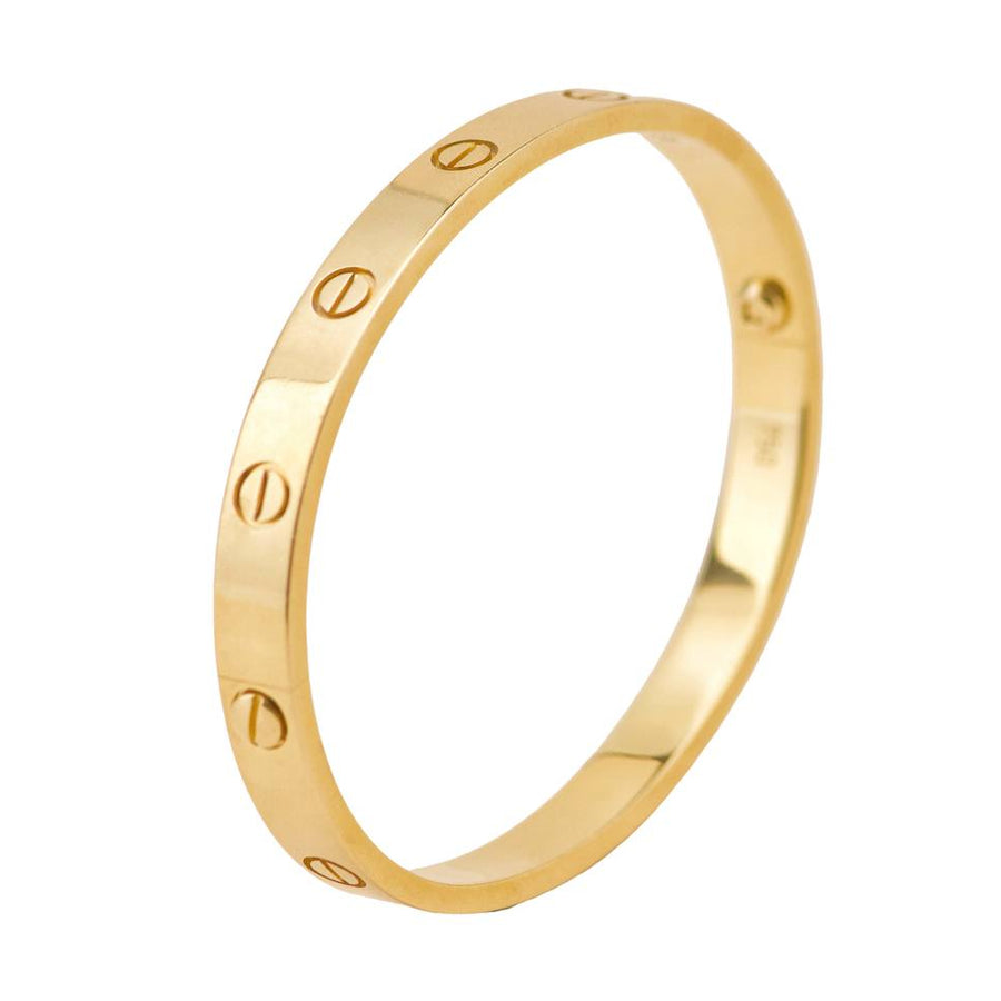 Preloved Cartier Love 18K Yellow Gold Bracelet Size 17