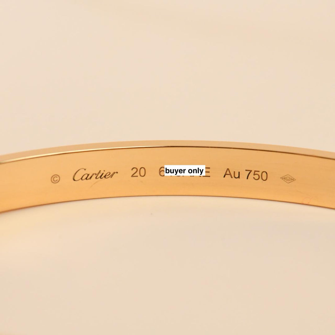 Cartier Love Bracelet Classic Model 18K Yellow Gold Size 20