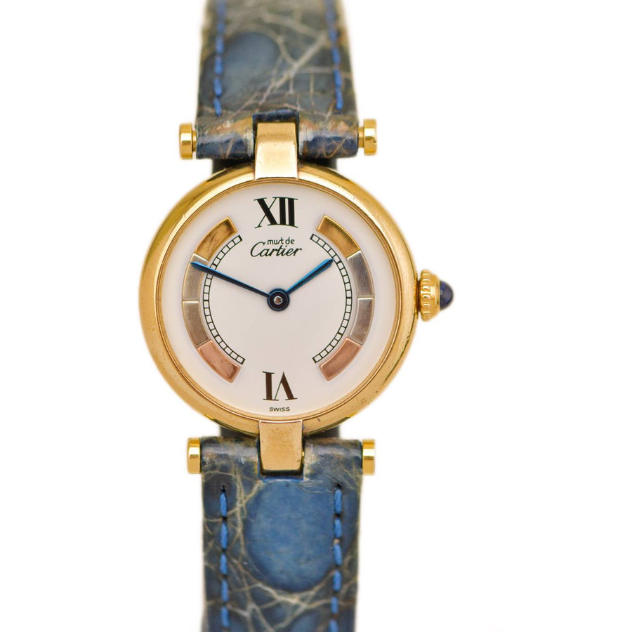 Preloved authentic Cartier Must de Cartier Tri-Colour Vermeil Watch, Small Model (W1006554)