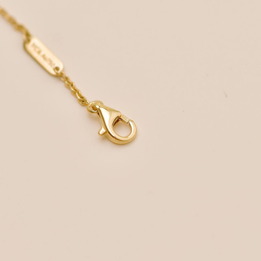Preowned VCA Turquoise 18K Yellow Gold Vintage Alhambra Pendant Necklace