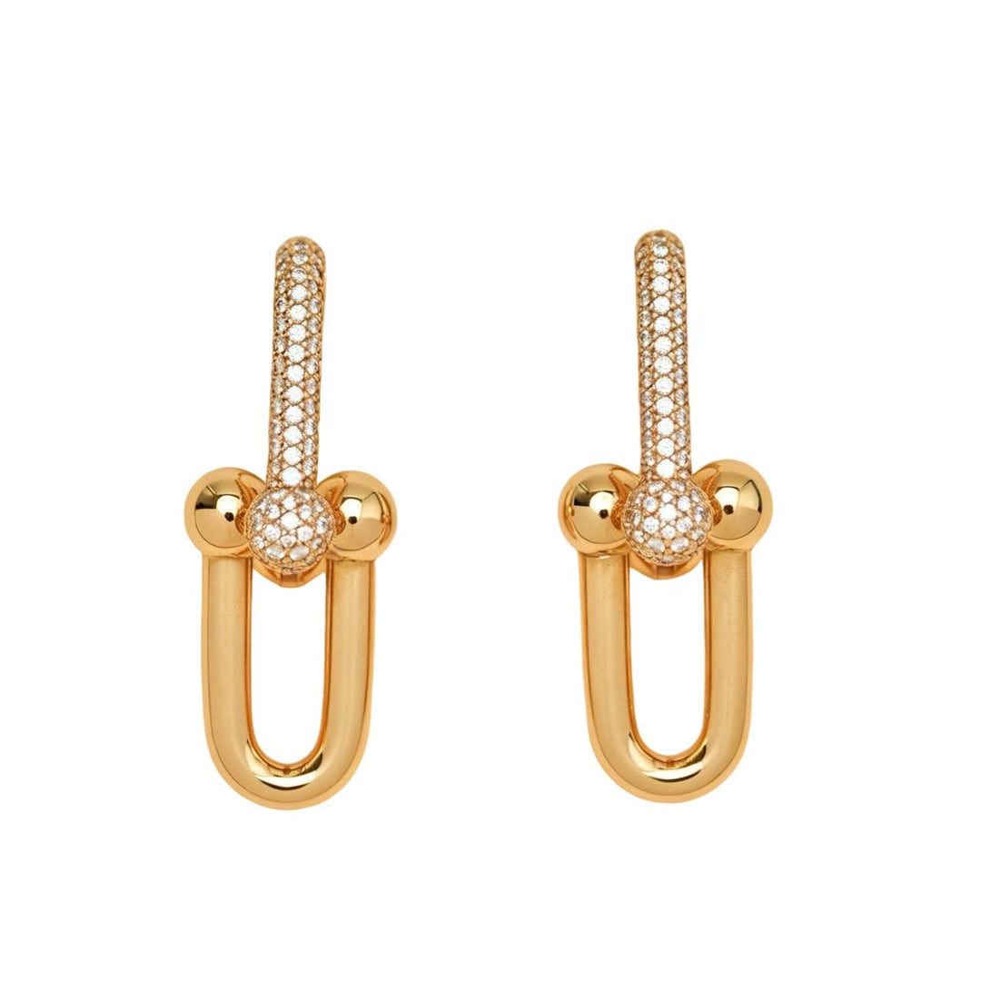 Tiffany & Co. HardWear Large Link Pavé Diamond 18K Rose Gold Earrings