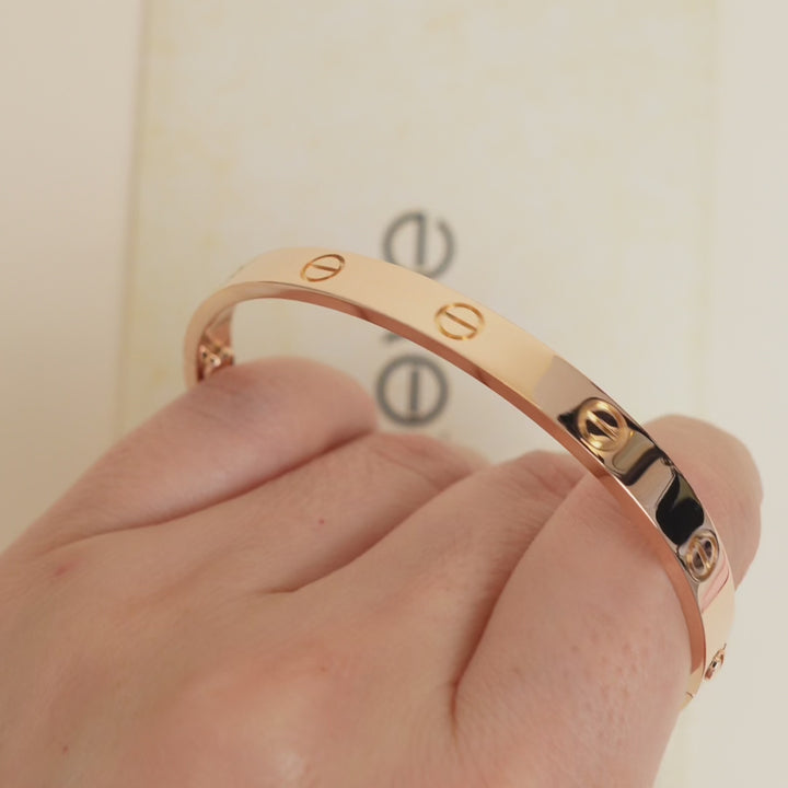 Preowned Cartier Love 18k Rose Gold Bracelet 