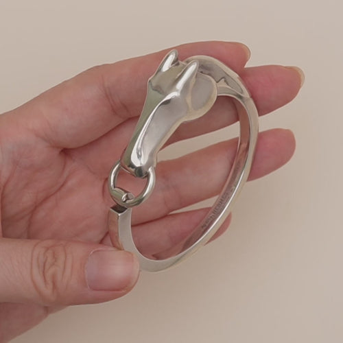 Authentic Preowned Full set Hermès Galop Horse Head Silver Small Model Bracelet