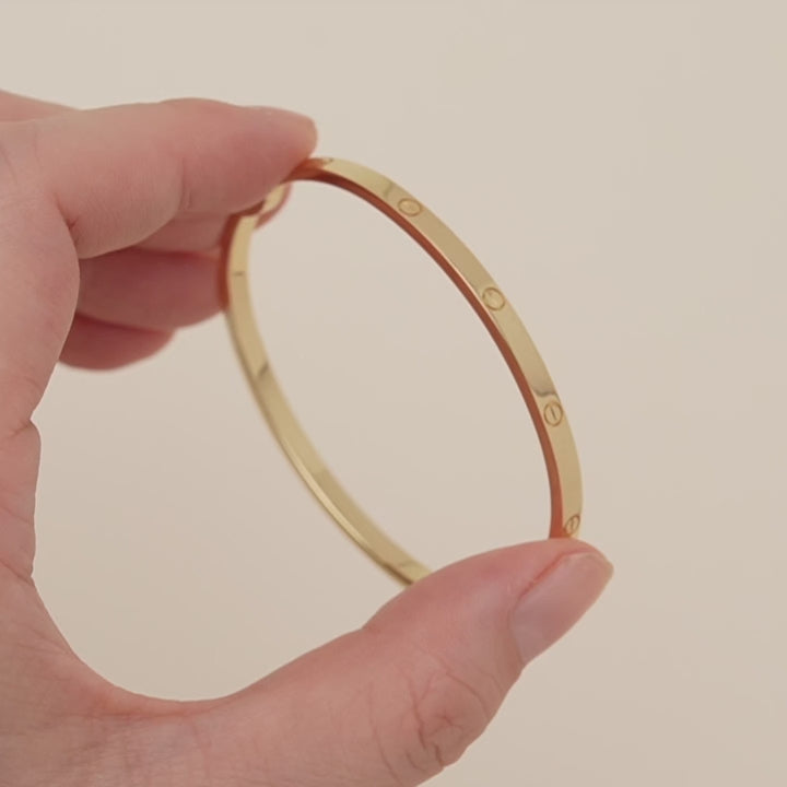 Second Hand Authentic Full set Cartier Love Bracelet Small Model Size 17 in 18K Yellow Gold