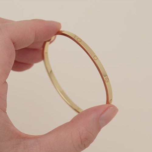 Second Hand Authentic Full set Cartier Love Bracelet Small Model Size 17 in 18K Yellow Gold