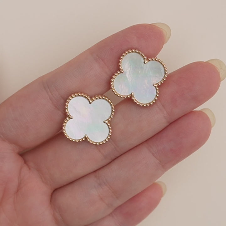 Van Cleef & Arpels Magic Alhambra Mother of Pearl 18K Yellow Gold Earrings