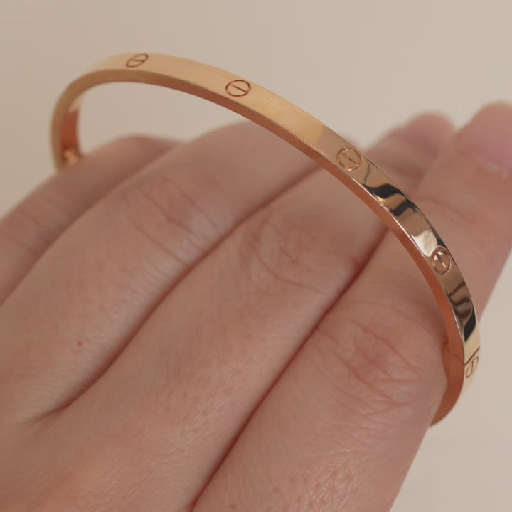 Cartier Love Bracelet Small Model 18K Rose Gold Size 18