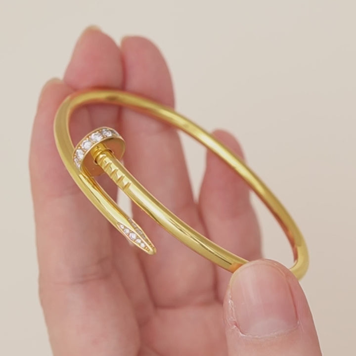 Cartier Juste un Clou Bracelet Diamond Classic Model 18K Yellow Gold Size 17