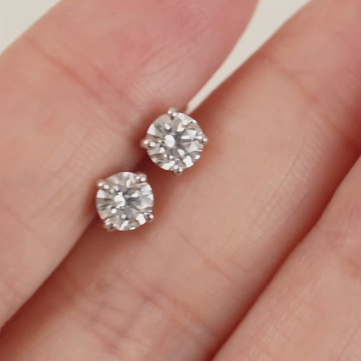 Bvlgari Diamond Stud Earrings – GIA Certified E/VS2 / 0.89ct Total