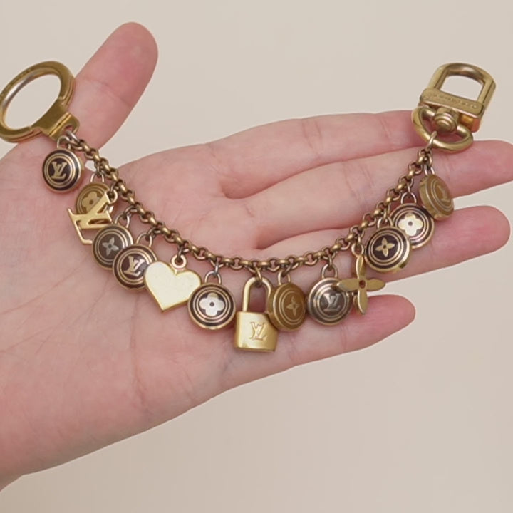 Preloved Louis Vuitton Bag Charm Porte-Clés Chaine Pastilles