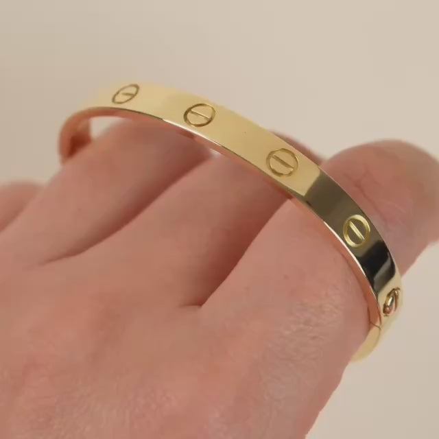 Cartier Love Bracelet Classic Model 18K Yellow Gold Size 16