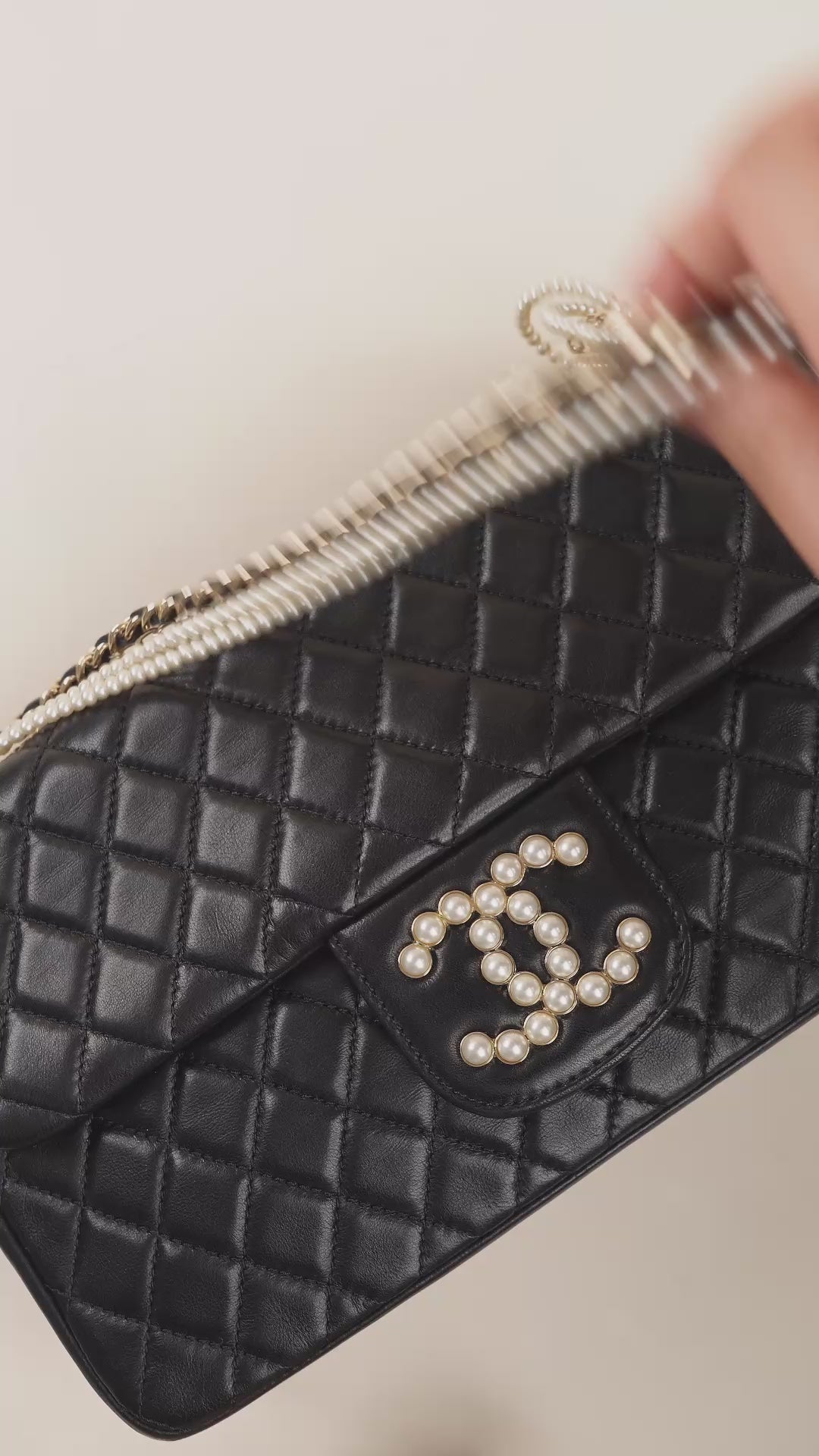 Chanel Matelasse Westminster Leather Faux Pearl Chain Shoulder Bag