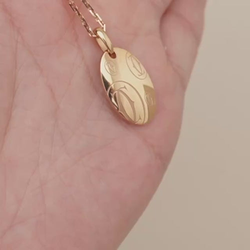Second Hand Authentic Cartier Happy Birthday Pendant Necklace 18K Rose Gold