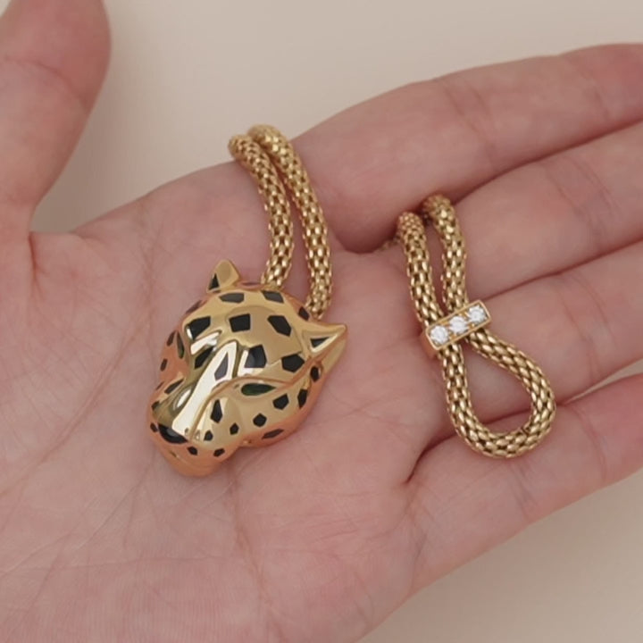 Cartier Panthère Bracelet with Lacquer and Tsavorite Garnets 18K Yellow Gold