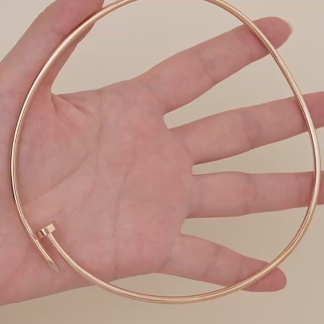 Second Hand Authentic Cartier Juste un Clou Torque Necklace 18K Rose Gold Small Model