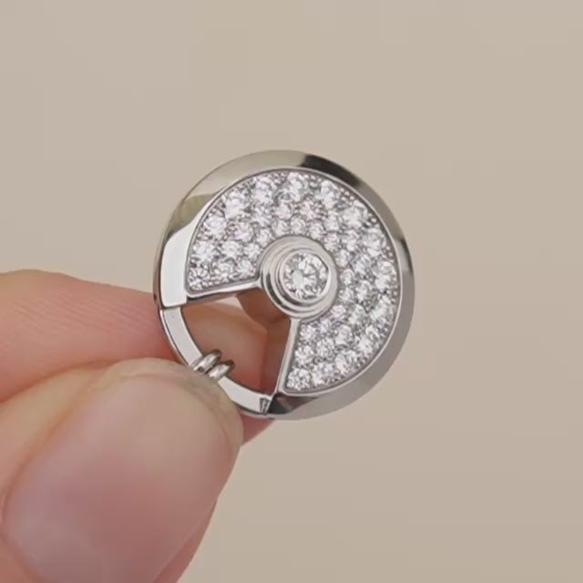 Second Hand Cartier Amulette de Cartier Diamond 18K White Gold Pendant Small Model