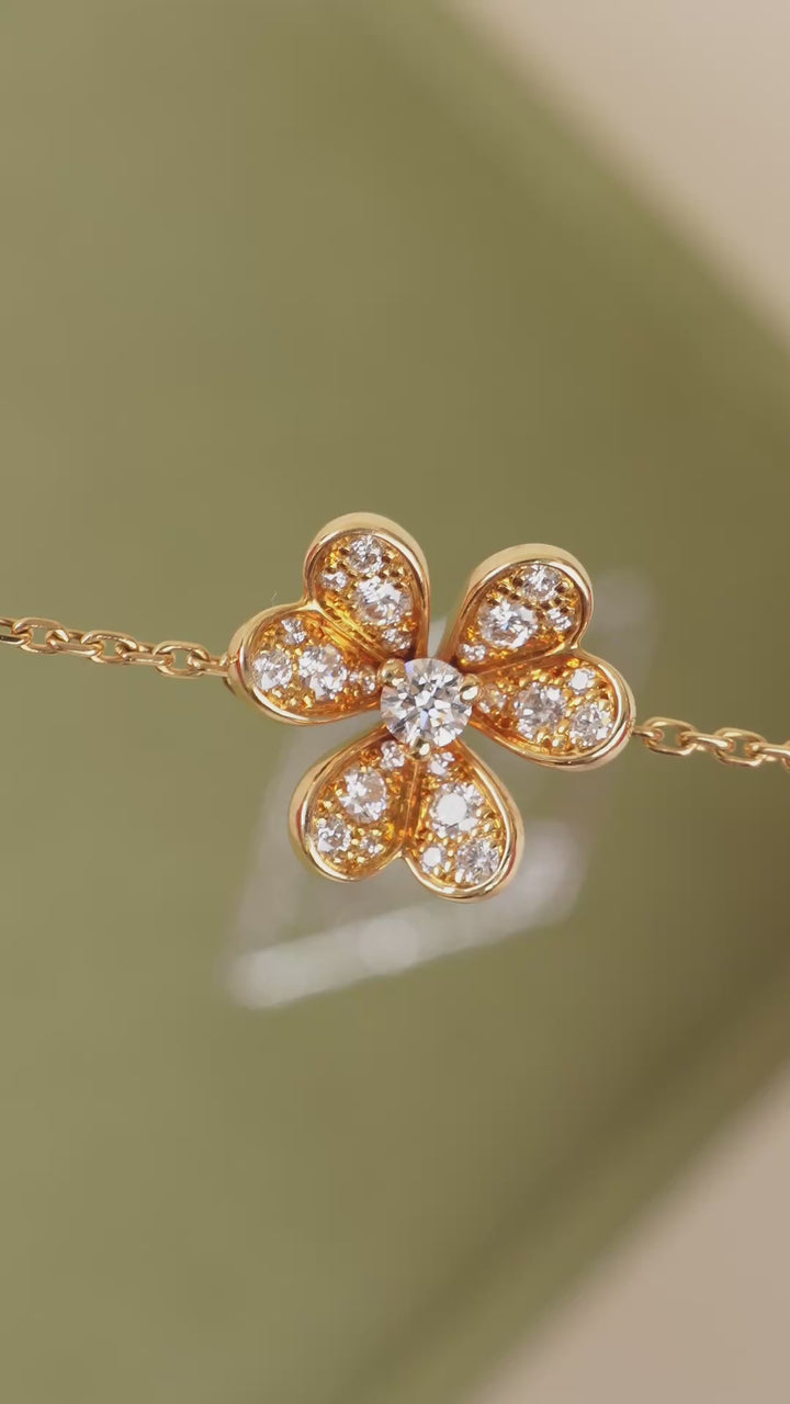Van Cleef & Arpels Frivole Yellow Gold Diamond Mini Bracelet