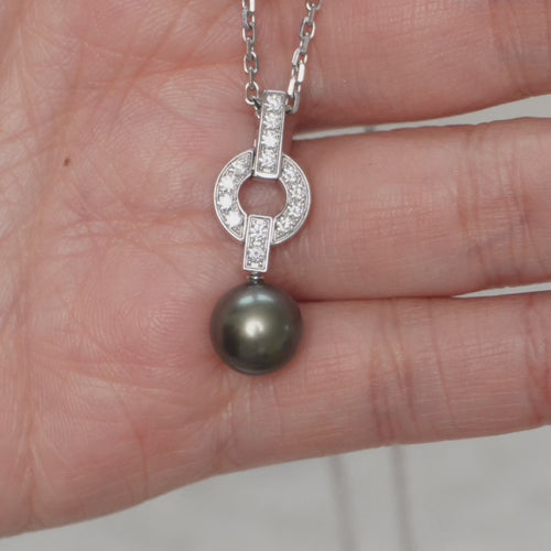 Cartier Himalia Diamond Tahitian Pearl Pendant Necklace