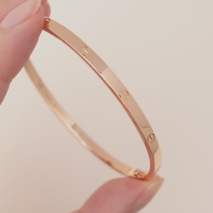 Preloved Cartier Love Small Model 18K Gold Bracelet Size 19