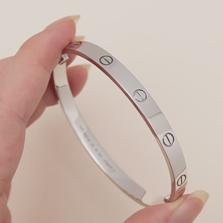 Preloved Cartier Love 18K White Gold Bracelet Size 19