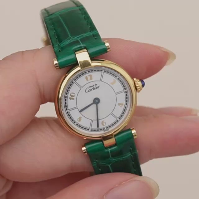 Second Hand Authentic Cartier Vendome Must De Cartier Vermeil Watch Small Model W1009854