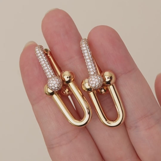 Tiffany & Co. HardWear Large Link Pavé Diamond 18K Rose Gold Earrings