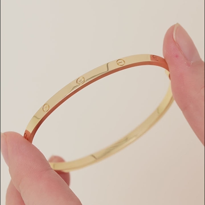 Preloved Cartier Love Bracelet Small Model 18K Yellow Gold Size 17