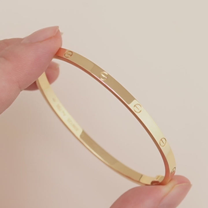 Preloved Cartier Love Bracelet Small Model 18K Yellow Gold Size 17