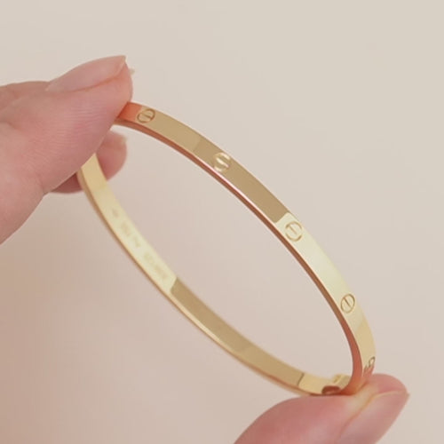 Preloved Cartier Love Bracelet Small Model 18K Yellow Gold Size 17