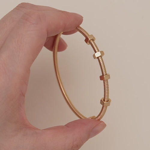 Preloved Cartier Ecrou de Cartier Bracelet 18K Rose Gold Size 18