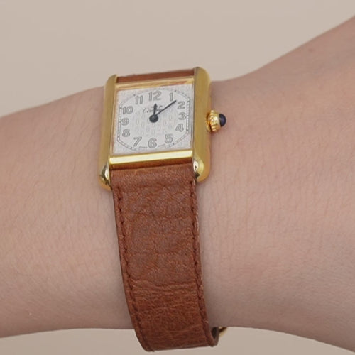 Authentic Second Hand Cartier Tank Must Vermeil Watch Small Model reference W1013854