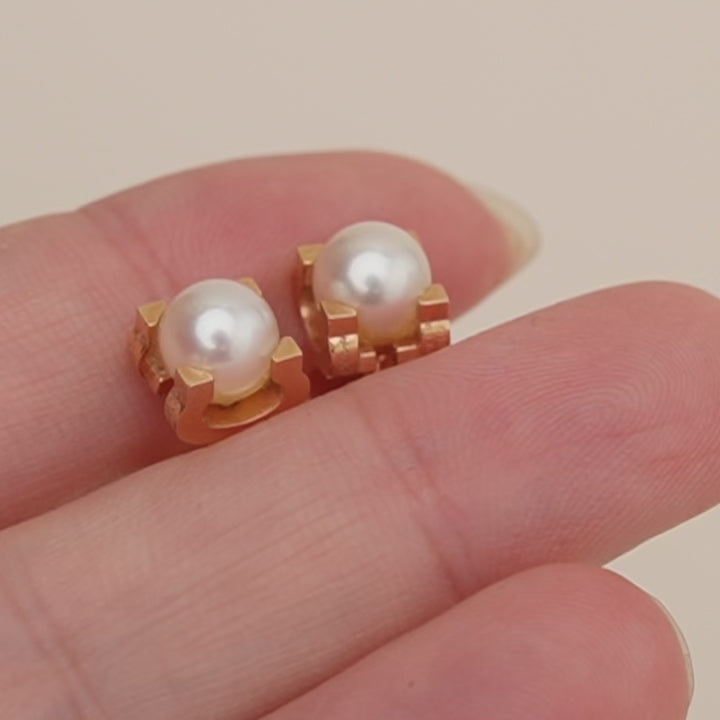 Cartier C de Cartier Akoya Pearl Earrings 18K Rose Gold