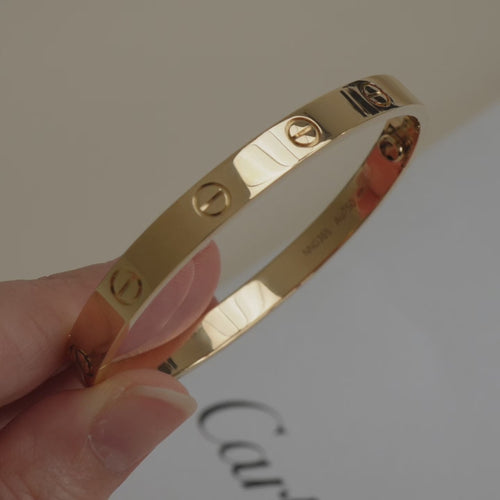 Cartier Love 18k Yellow Gold Bracelet Size 17