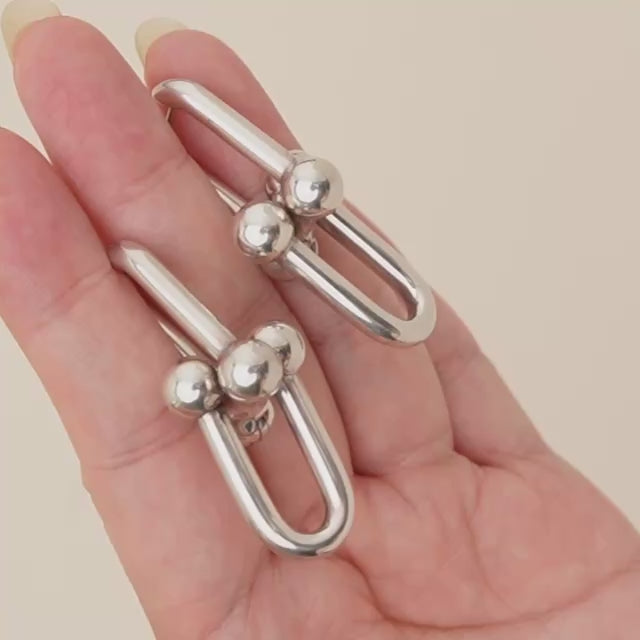 Preowned Tiffany & Co. HardWear Extra Large Link Earrings Sterling Silver
