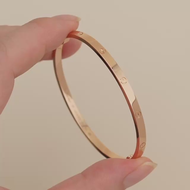 Preowned Cartier Love Bracelet Small Model 18K Rose Gold Size 17