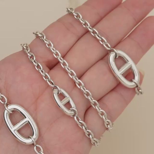 Second Hand Authentic Hermès Farandole Sterling Silver Long Necklace 120cm