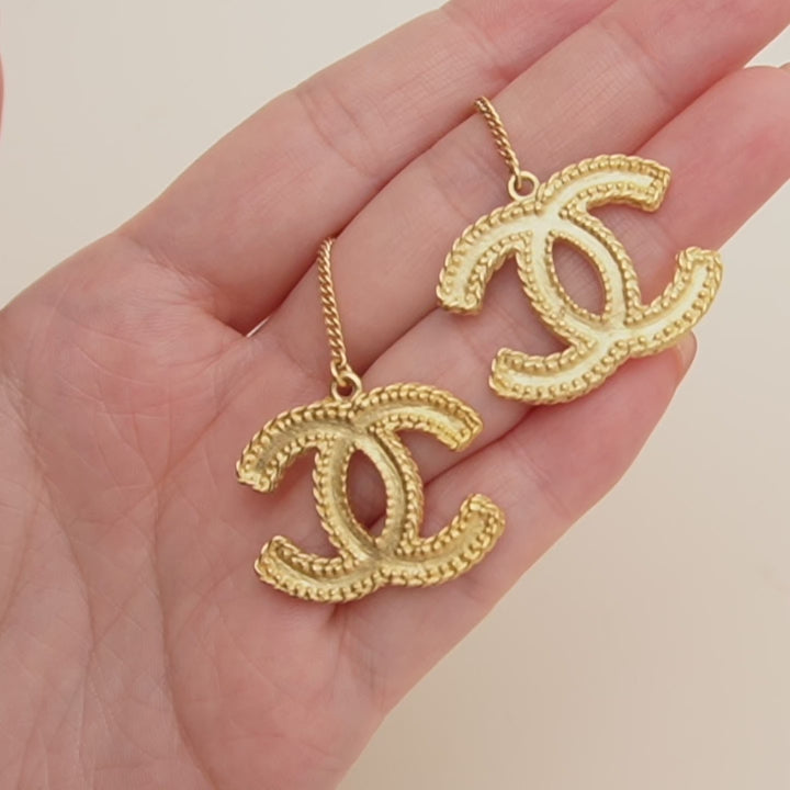 Chanel CC Logo Long Drop Earring