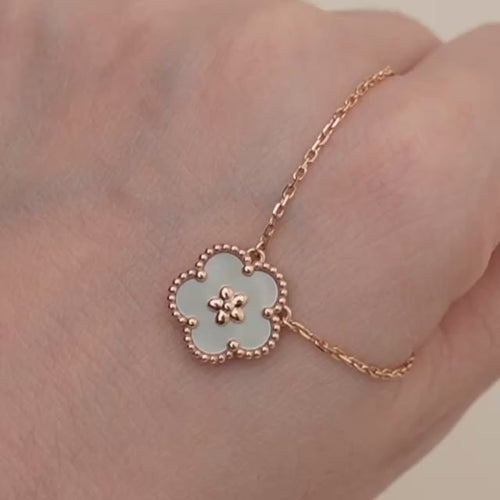 Preloved Authentic VCA Lucky Spring Plum Blossom Pendant Mother of Pearl