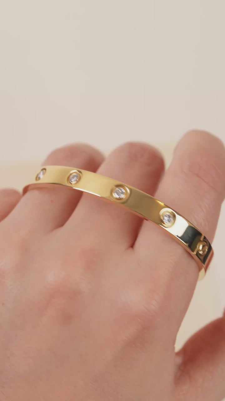 Cartier Love 10 Diamond 18K Yellow Gold Bracelet 