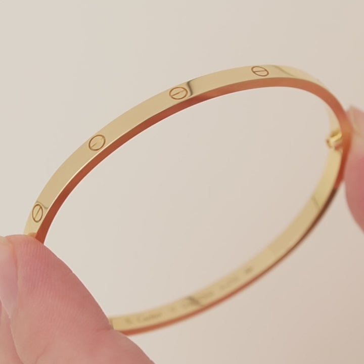 Cartier Love Bracelet Small Model 18K Yellow Gold Size 17
