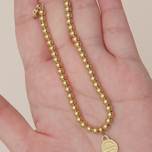 Authentic Preloved Tiffany & Co. Return to Tiffany Bead Bracelet 18K Yellow Gold