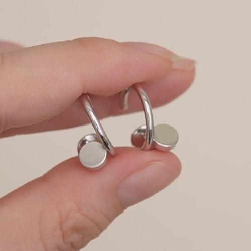 Authentic Cartier Juste un Clou Earrings Small Model Hoop 18K White Gold