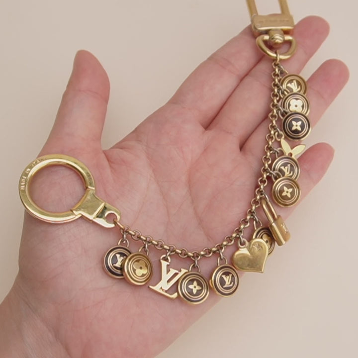 Preloved LV Porte-Clés Chaine Pastilles Bag Charm
