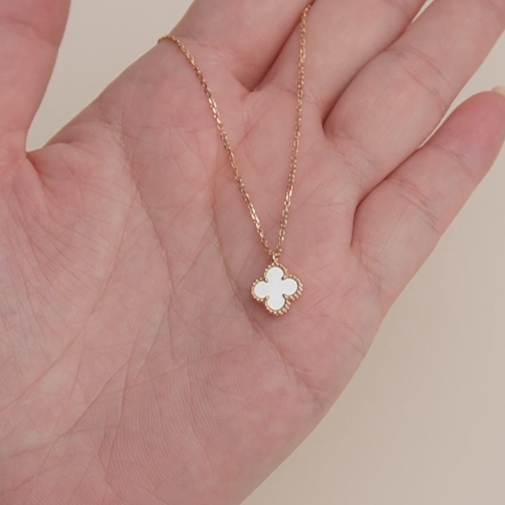 Van Cleef & Arpels Sweet Alhambra Mother of Pearl 18K Yellow Gold Pendant Necklace