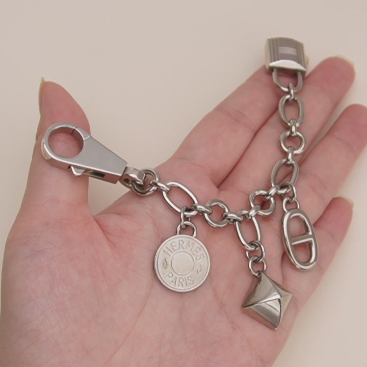 Hermès Permabrass Olga Palladium Plated Bag Charm