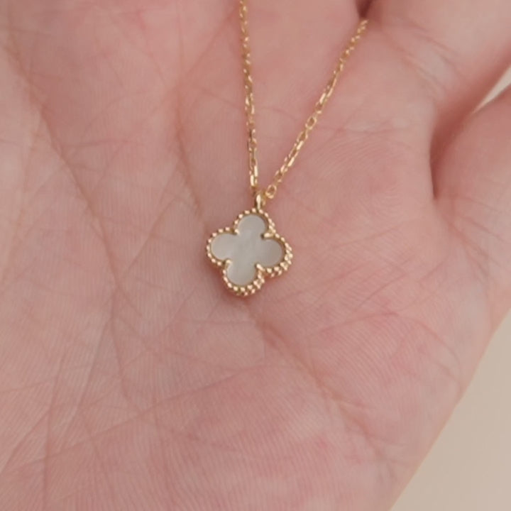 Used Van Cleef & Arpels Sweet Alhambra Mother of Pearl 18K Gold Pendant Necklace