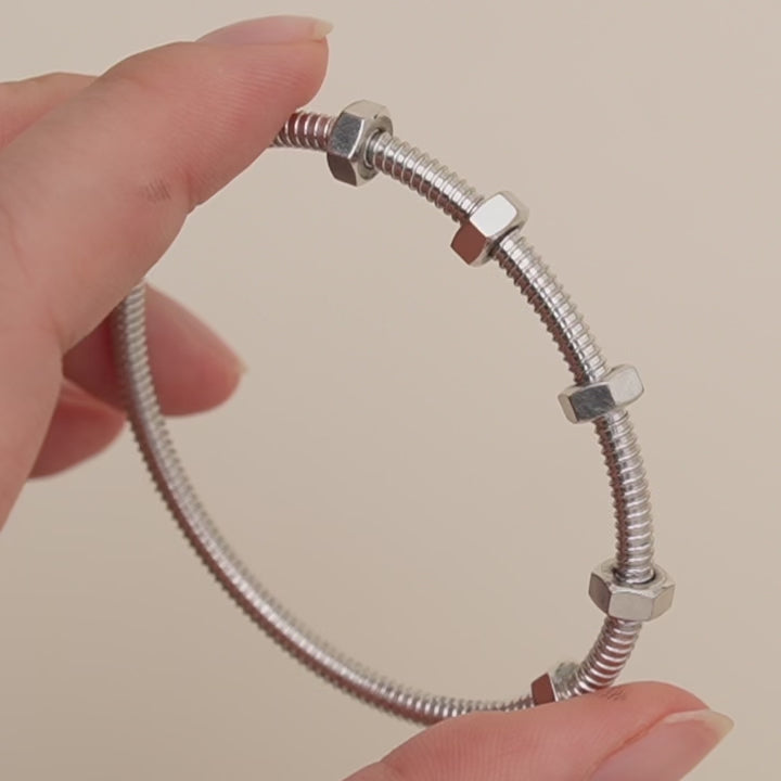 Cartier Ecrou de Cartier Bracelet 18K White Gold Size 16