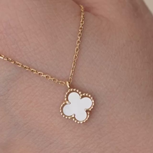 Second Hand Authentic Van Cleef & Arpels Sweet Alhambra Necklace Mother of Pearl 18K Yellow Gold