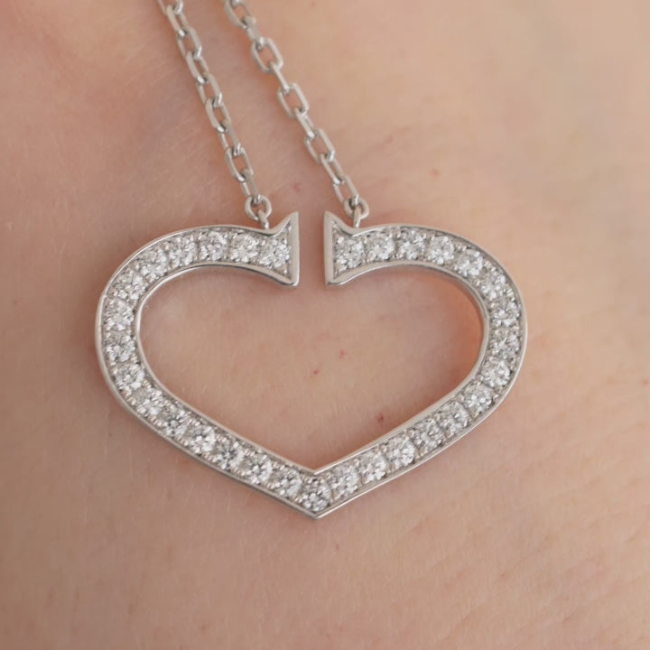 Cartier Hearts and Symbols Diamond 18K White Gold Necklace